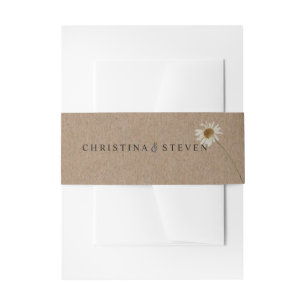 Rustic Minimal Floral Wedding Invitation Belly Band
