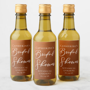Rustic Minimalist Bridal Shower Personalized Wine Label