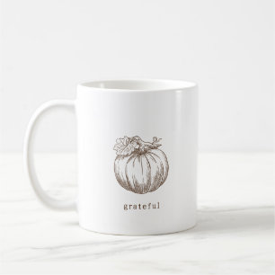 Rustic Minimalist Brown Fall Thanksgiving Coffee Mug