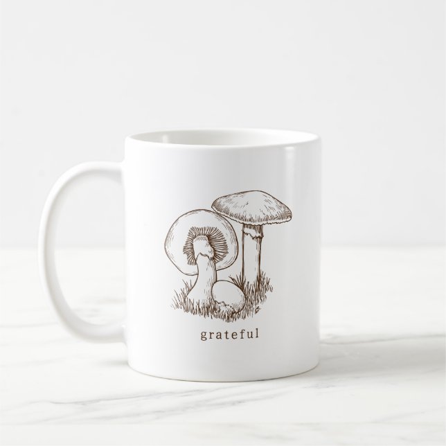Rustic Minimalist Brown Fall Thanksgiving  Coffee Mug (Left)