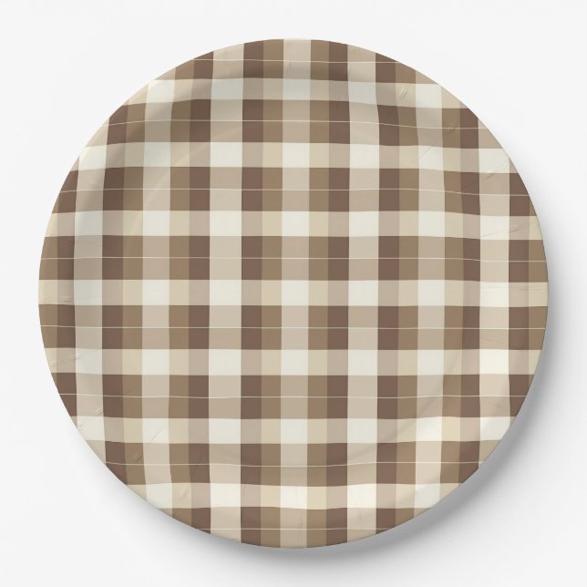 Rustic Minimalist Brown Thanksgiving Paper Plate (Front)