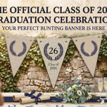 Rustic Minimalist Burlap Navy Laurel Wreath 2026 G