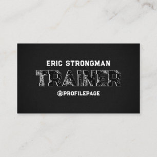Rustic minimalist fitness trainer business card