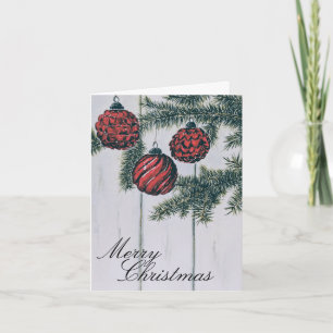 Rustic Minimalist Merry Christmas Holiday Card