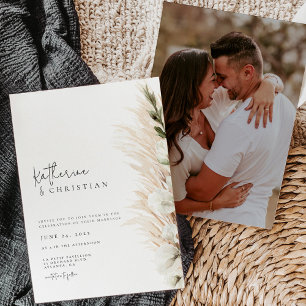 Rustic Minimalist Modern Photo Wedding Invitation
