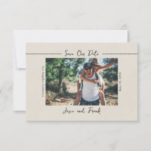 Rustic Minimalist Photo Save the Date Postcard