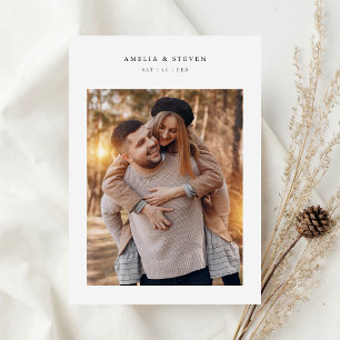 Rustic Minimalist Photo Wedding Invitation