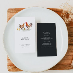 Rustic Minimalist Simple Chicken Farm Owner Business Card