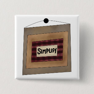 Rustic Minimalist Simplify Word Art Sign 15 Cm Square Badge