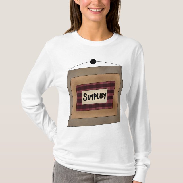 Rustic Minimalist Simplify Word Art Sign T-Shirt (Front)