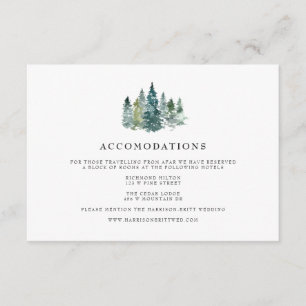 Rustic Minimalist Wedding Hotel Accommodation Enclosure Card