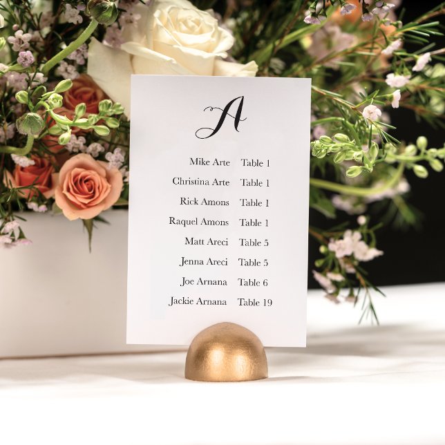 Rustic Minimalistic Calligraphy Seating Chart Card (Creator Uploaded)