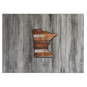 Rustic Minnesota Shape Cutting Board