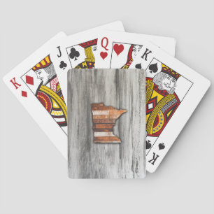 Rustic Minnesota Shape Playing Cards