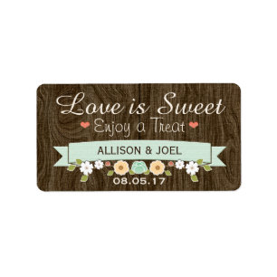 Rustic Mint Boho Love is Sweet Favour Labels