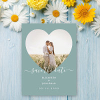 Rustic Mint Green Wedding Picture Save The Date