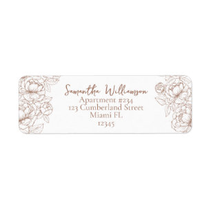 Rustic Mocha Mousse Classic Wedding Return Address