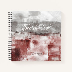 Rustic Modern Abstract Your Name Sketchbook Notebook
