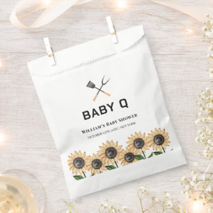 Rustic Modern BBQ Sunflower Baby Shower Favour Bags