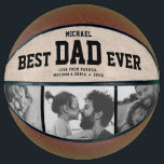 Rustic Modern BEST DAD EVER Cool Photo Collage Basketball<br><div class="desc">Perfect for the coolest dad you love: A BEST DAD EVER customised basketball with 3 favourite photos in trendy black and white, his name, and a sweet message from you as well as names and year. Great Father's Day gift or an awesome surprise for his birthday, surely a keepsake he'll...</div>