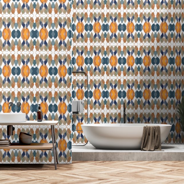 Rustic Modern Blended Leaves 7 Wallpaper (Bathroom)