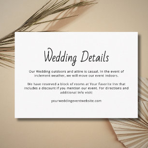Rustic Modern Boho Wedding Details Casual  Enclosure Card