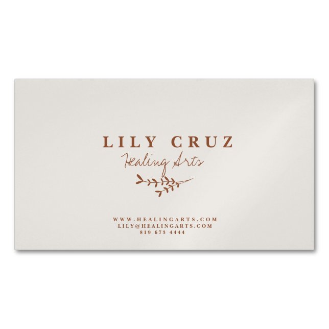 Rustic Modern Botanical Personalised Business Card (Front)