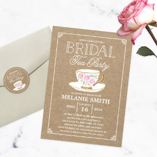 Rustic Modern Bridal Tea Party   Bridal Shower Invitation