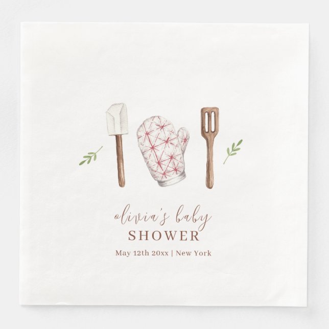 Rustic Modern Chef Kitchen Stuff Baby Shower  Napkin (Front)