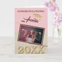 Rustic Modern Dusty Pink Graduate Photo Graduation