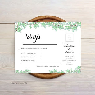 Rustic Modern Eucalyptus Greenery Wedding Enclosure Card