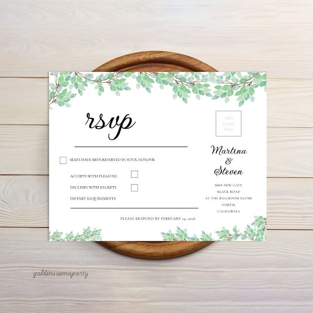 Rustic Modern Eucalyptus Greenery Wedding Enclosure Card (Rustic Modern Eucalyptus Greenery Wedding)