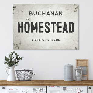 Rustic Modern Farmhouse Homestead City Canvas Print