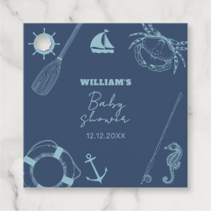 Rustic Modern Fishing Nautical Boy Baby Shower  Favour Tags