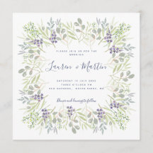Rustic modern floral and olives watercolor Wedding