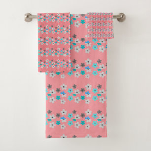 Rustic Modern Floral Bath Towel Set
