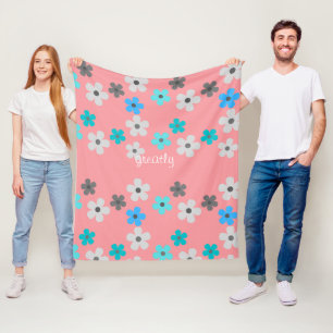 Rustic Modern Floral Fleece Blanket