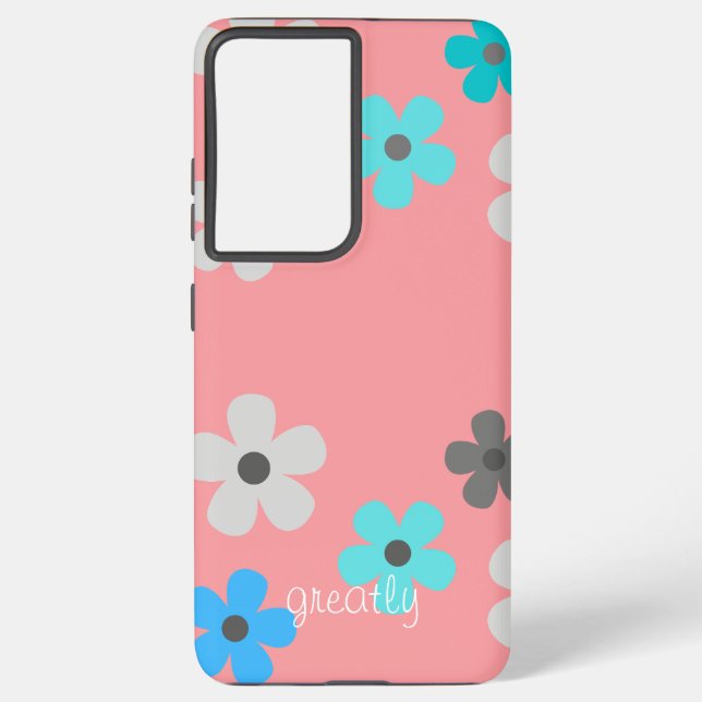 Rustic Modern Floral  Samsung Galaxy S21 Ultra Case (Back)