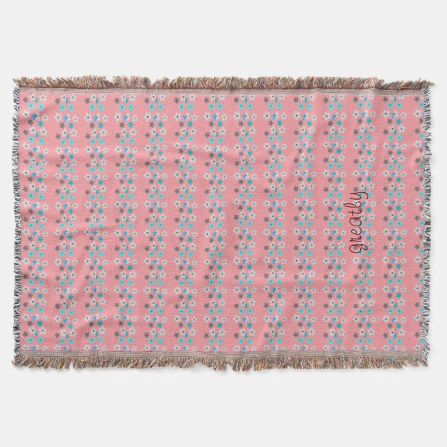 Rustic Modern Floral Throw Blanket (Front)