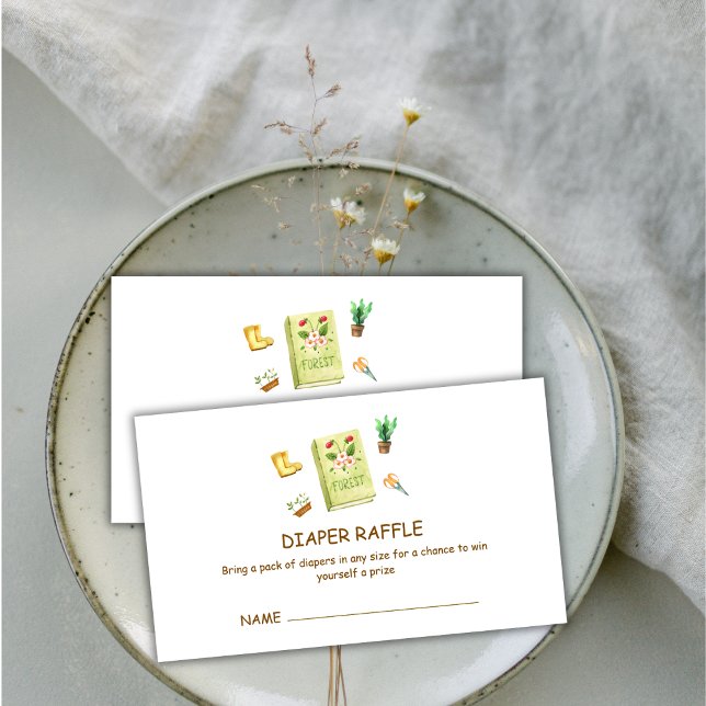 Rustic Modern Garden Diaper Raffle Baby Shower  Enclosure Card (Rustic Modern Garden Diaper Raffle Baby Shower Enclosure Card)