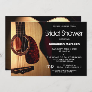 Rustic Modern Guitar Musical Bridal Shower Invitation