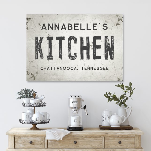 Rustic Modern Industrial Farmhouse Kitchen City Canvas Print (Creator Uploaded)