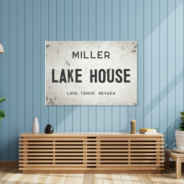 Rustic Modern Industrial Farmhouse Lake House City Canvas Print (Creator Uploaded)