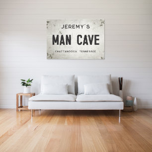 Rustic Modern Industrial Farmhouse Man Cave City Canvas Print