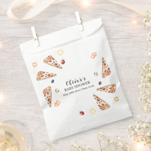 Rustic Modern Italian Slice Pizza Baby Shower Favour Bags