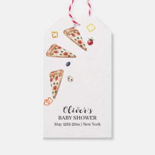 Rustic Modern Italian Slice Pizza Baby Shower  Gift Tags