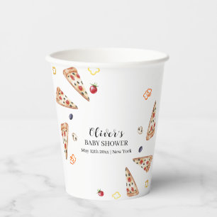 Rustic Modern Italian Slice Pizza Baby Shower  Paper Cups