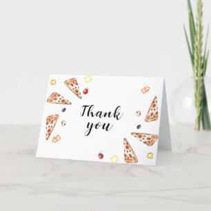 Rustic Modern Italian Slice Pizza Baby Shower Thank You Card