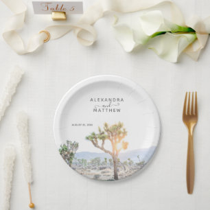 Rustic Modern Joshua Tree Boho Wedding Paper Plate