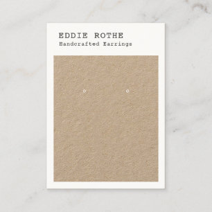 Rustic Modern Kraft Earring Display Business Card